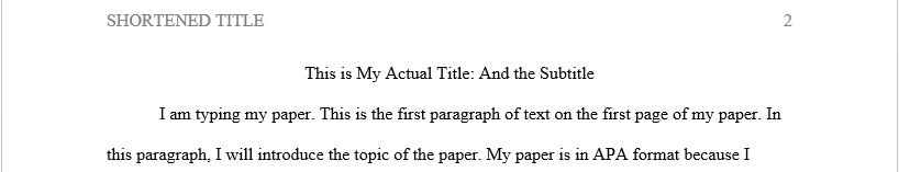 how to format an apa paper