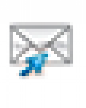 Email icon (white envelope with a blue arrow) 