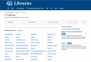 Databases by Subject page